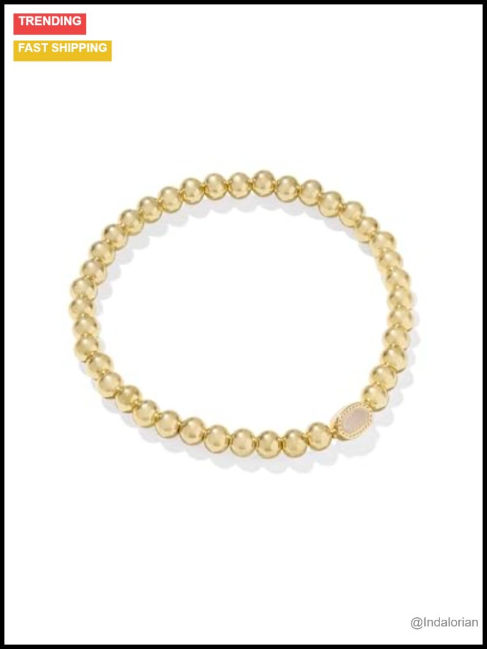 Mini Elaina Stretch Bracelet for Women Gold-Iridescent Drusy Stone Beads
